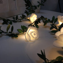 Load image into Gallery viewer, 10/20/40leds Rose Flower led Fairy String Lights Battery Powered Wedding Valentine&#39;s Day Event Party Garland Decor Luminaria