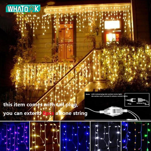 Christmas Garland LED Curtain Icicle String Lights 4.5m 100 Leds Indoor Drop Party Garden Stage Outdoor Decorative Fairy Light