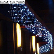 Load image into Gallery viewer, 96/ 300 LED Curtain Christmas Wedding Holiday String Light LED Decoration Fairy Lamp bulb Garland Party Garden Curtain Decor